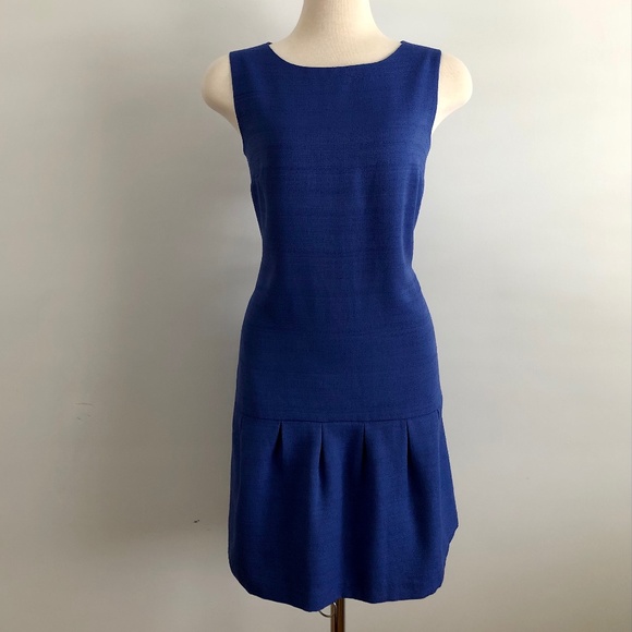 Like-New LOFT Blue Ruffle-Hem Sleeveless Dress - Picture 1 of 11